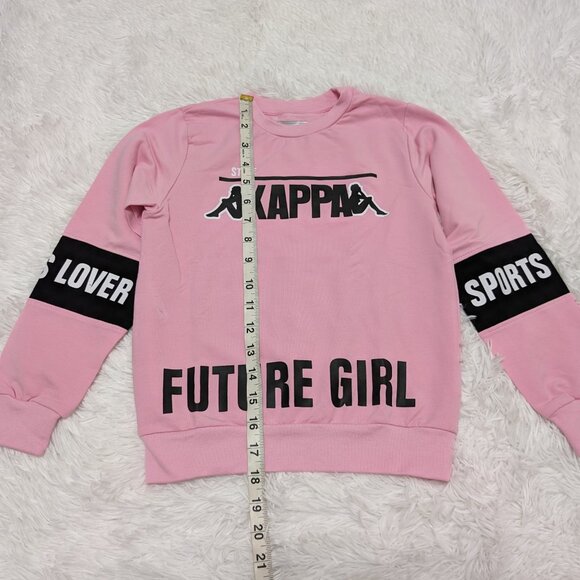 Kappa Girls Pink Crew Neck Pullover Loopknit Long Sleeve Sweatshirt NWOT - Picture 8 of 10